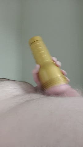 Oozing my 5th load of the day on the lips of my fleshlite