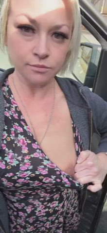 big tits blonde public milf gif