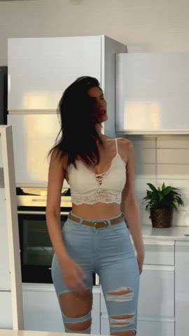 Ass Body Booty Brunette Jeans gif