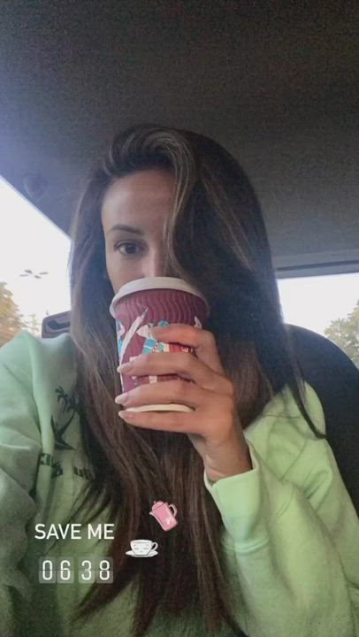 British Brunette Selfie gif