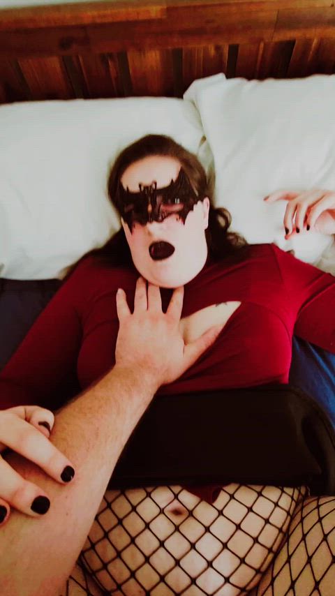 bdsm choking face slapping fishnet goth mask sex slapping submissive submissive wife