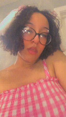 Big Tits Curly Hair Cute Glasses OnlyFans Teen Tongue Fetish r/DDlg gif