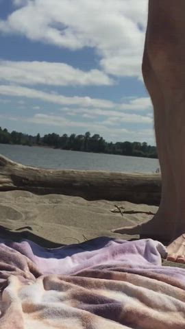 Ass Beach Chubby Daddy Exhibitionist Little Dick Nudist Outdoor gif