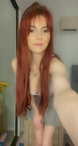 Redhead Strip Tease gif