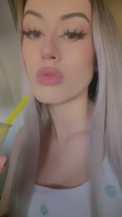 Dripping Lips Lipstick Fetish gif