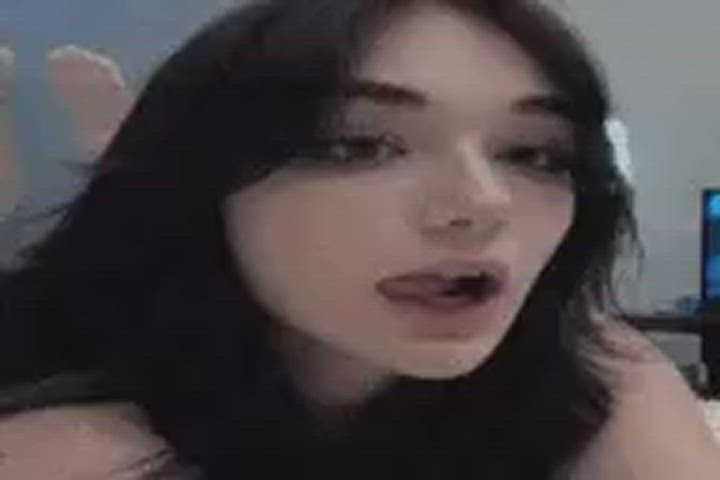 egirl licking tongue tongue fetish gif