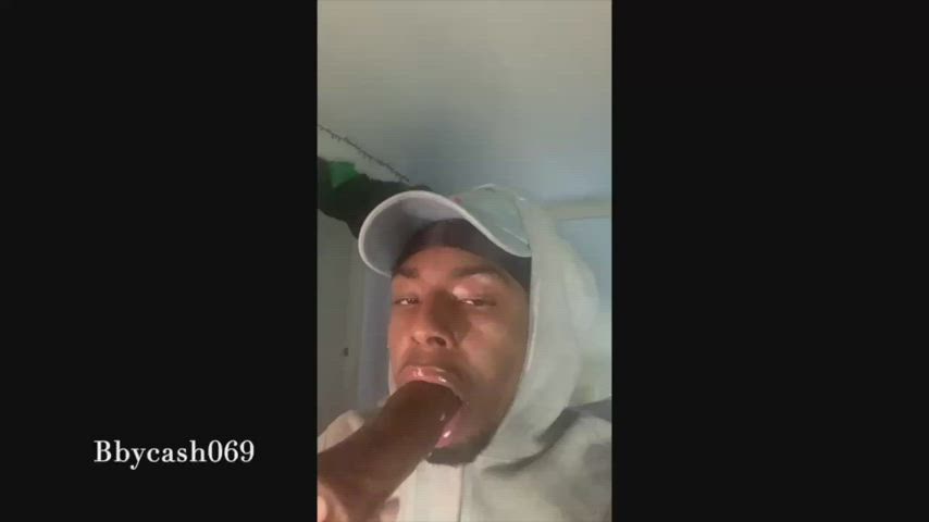 BBC Big Dick Blowjob Deepthroat Dildo Gagging Sucking Twink gif