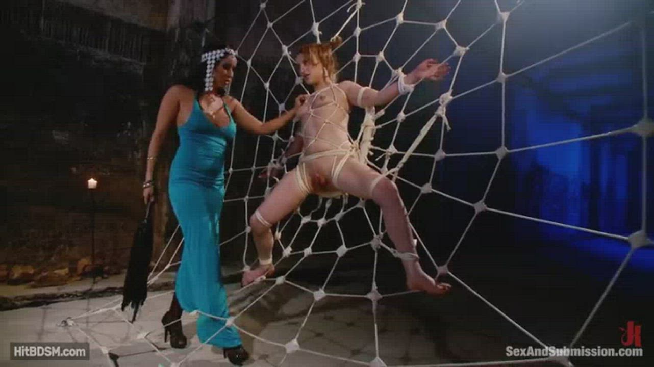 A girl caught in a spider's web....quite literally.