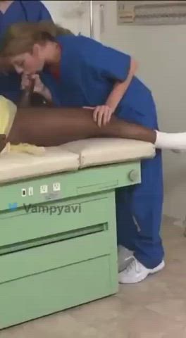 bbc blowjob caught interracial nurse public gif