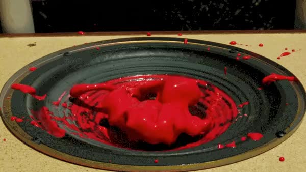 Non-Newtonian Fluid on a Speaker Cone