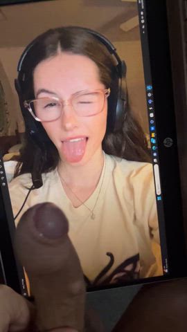 cumshot facial tongue tribute gif