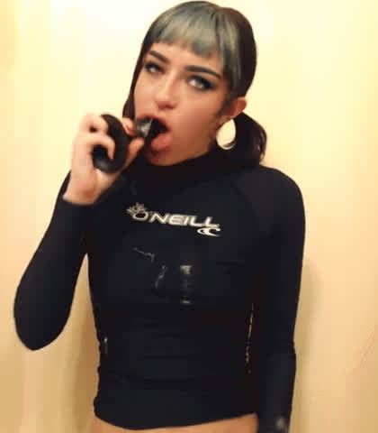 amateur dildo gagged gif