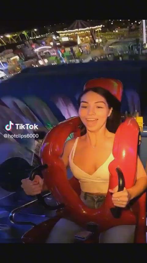 accidental bra cleavage downblouse exposed small tits tiktok gif