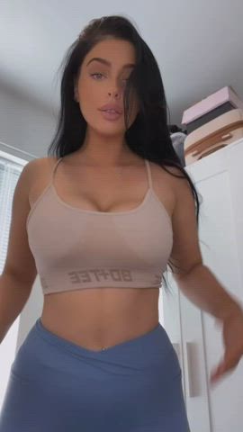 babe big tits brunette cute onlyfans petite teen thick tiktok tits gif
