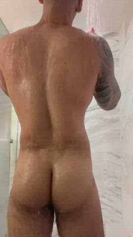 big dick jerk off masturbating shower gif