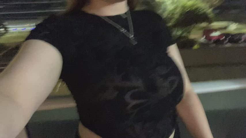 Didn’t wear a bra so I could flash my boobs, shame someone came in and saw