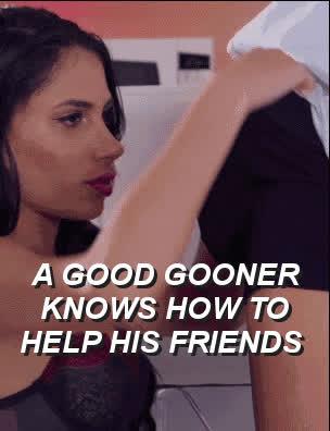 Be a good gooner and suck your friends cocks!