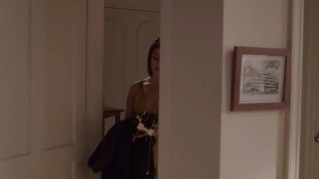 Priyanka Chopra - Quantico - S2E14 - at a party (yellow-ish strapped dress, pt. 1)