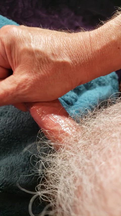 (OC) (62), Oiled up an hairy, stroking my cock, whos helping...