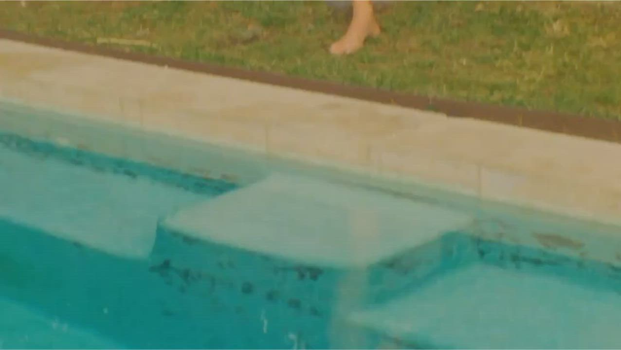 Bikini Blonde Pool gif