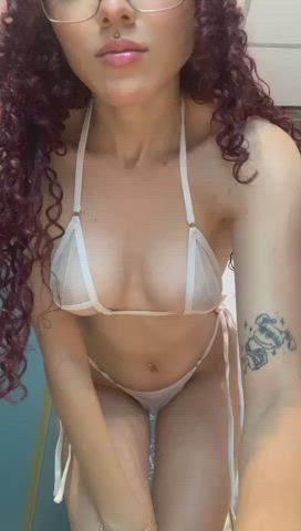 ass cute latina lingerie natural tits petite redhead gif