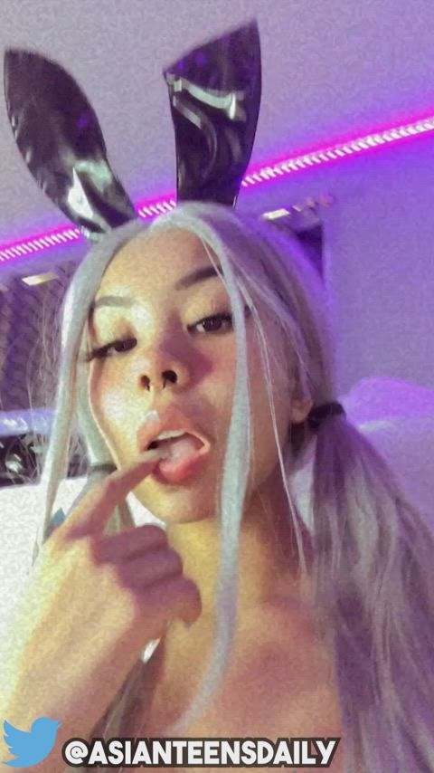 18 years old amateur asian big tits bunny costume onlyfans teen tiktok gif