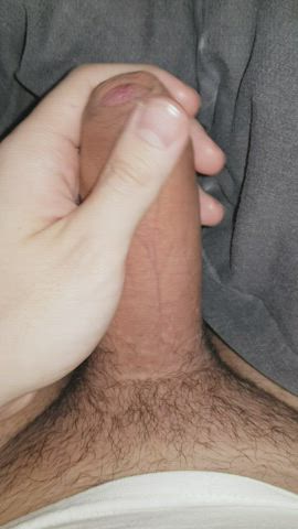 cock foreskin masturbating precum uncut gif