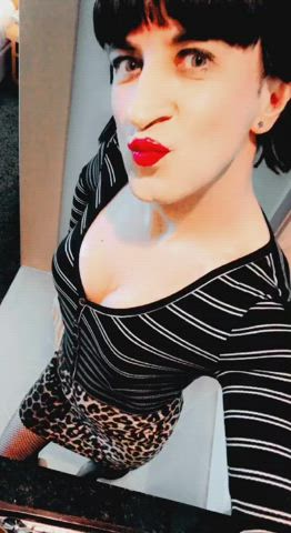 femboy lipstick sissy small tits tits trans white girl gif