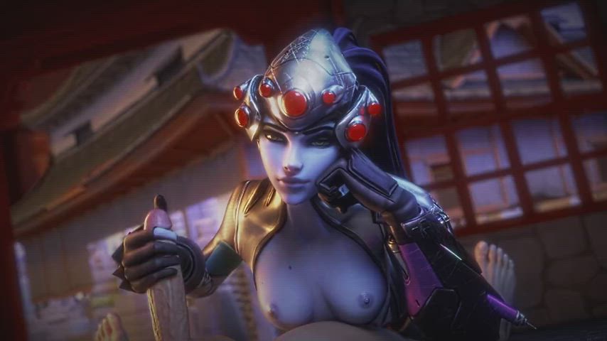 3d animation handjob overwatch pov purple hair rule34 gif