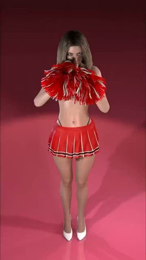 3d animation boobs braless cheerleader rule34 topless gif
