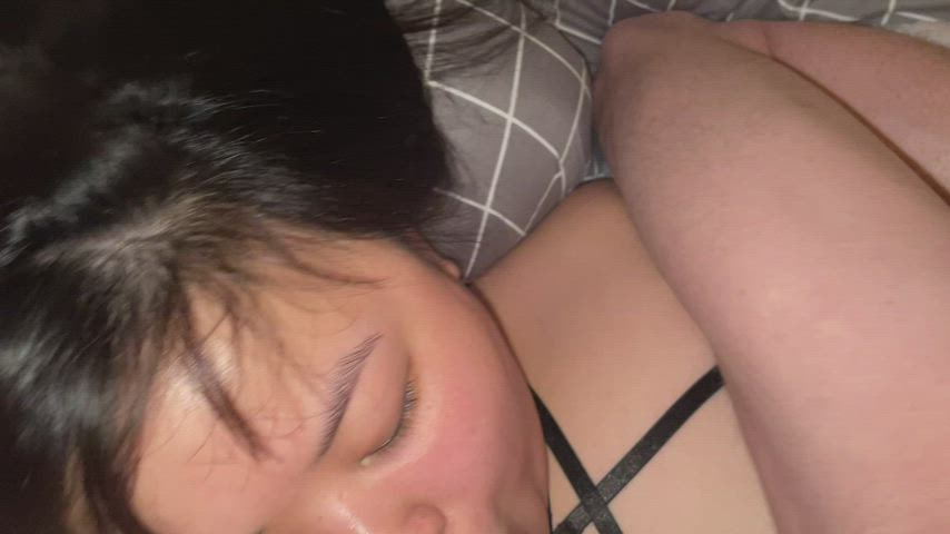 He pinned me down and fucked my asian mouth