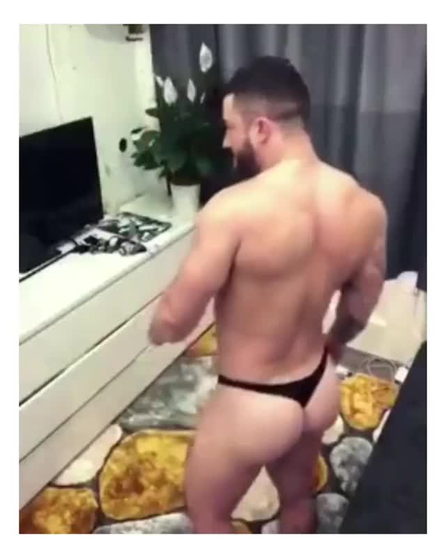 Bubble butt boy in thong