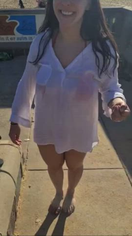 Big Tits Flashing Public gif