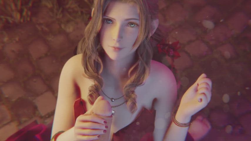 Cumming all over her (Aerith) pretty face!