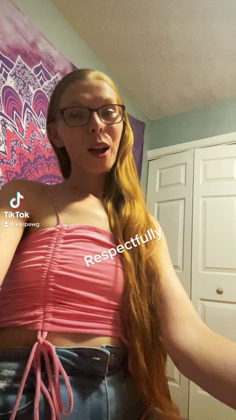 tiktok clothed long hair glasses american gif