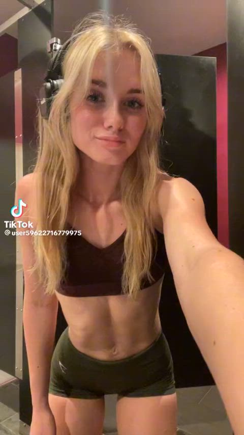 ass blonde skinny tight tiktok gif