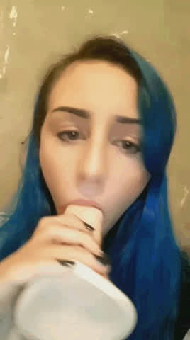 blowjob dildo face fuck freeuse sex toy sucking gif