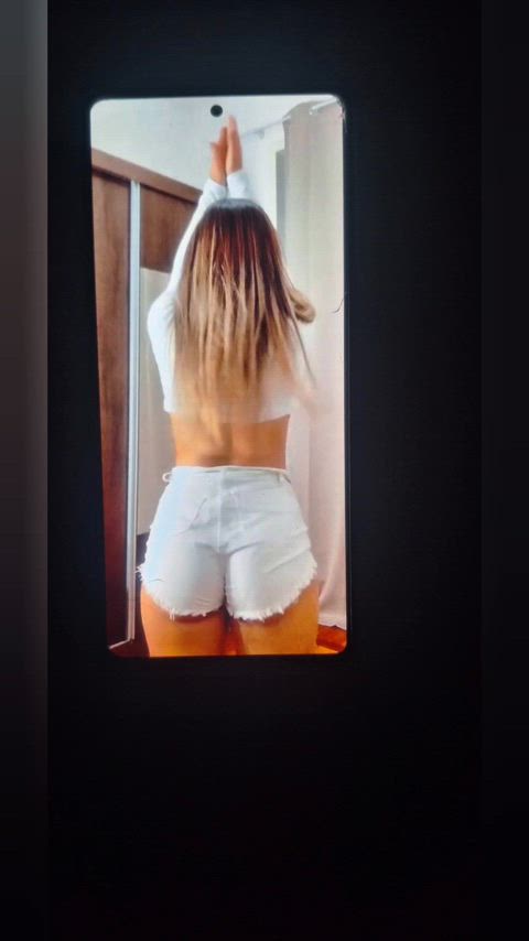 big ass cum on ass cumshot dancing jean shorts petite teen tiktok tribbing tribute