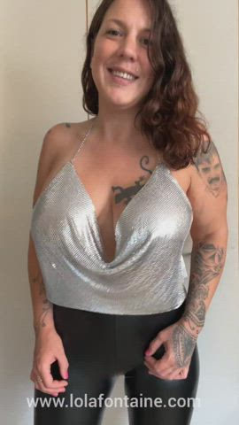 Big Tits Boobs Braless Curvy MILF gif