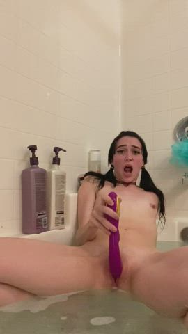 bathtub clit rubbing pussy vibrator gif