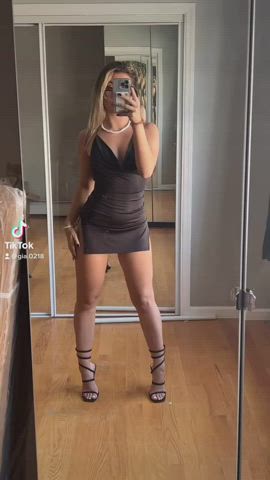 skirt tanned thighs gif