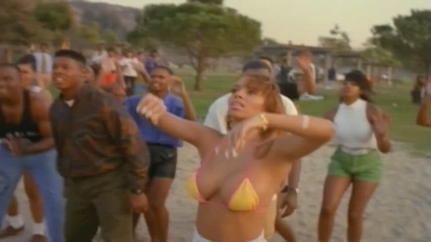 big tits boobs caught ebony exhibitionist exposed flashing huge tits public gif