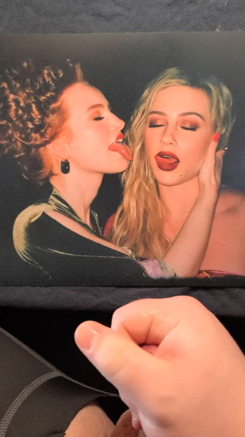 celebrity cum cumshot lili reinhart madelaine petsch tongue tribute gif