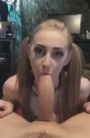 blonde blowjob pigtails gif