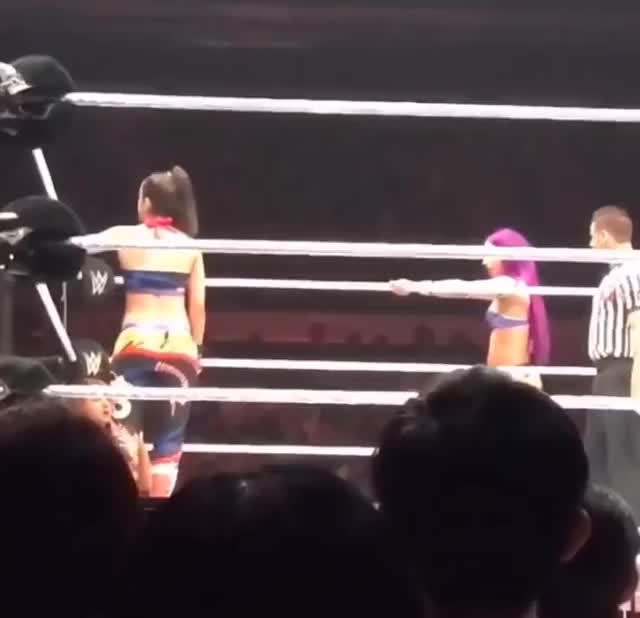 Bayley and Sasha stinkface