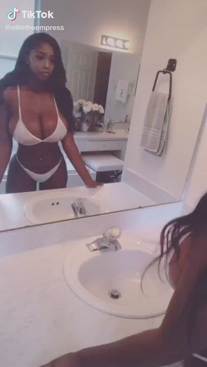 Big Tits Bikini Ebony gif