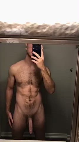 cock hairy mirror gif