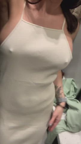 Big Tits Brunette Dress gif