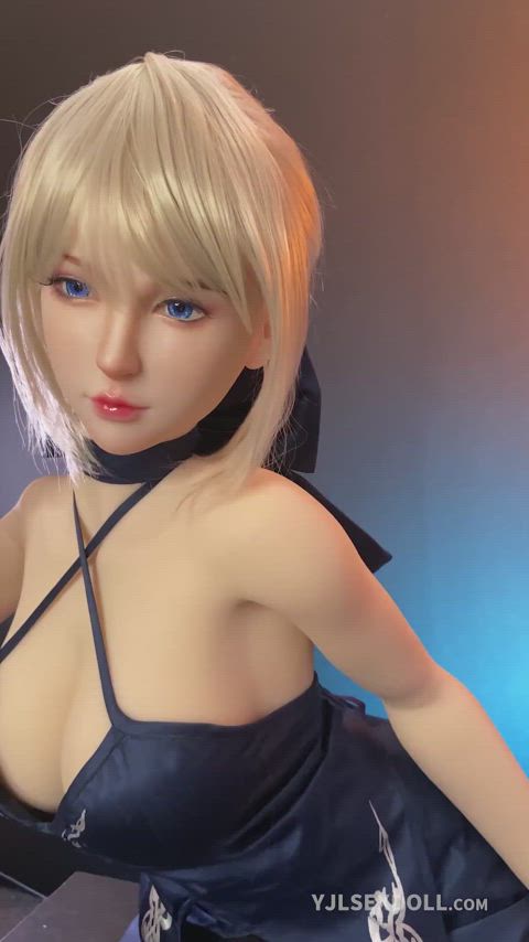 beautiful blonde boobs cute doll petite sex doll solo teen tits gif