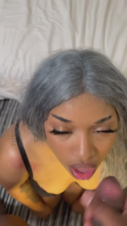 bbc blowjob cum cumshot ebony facial huge load gif